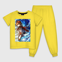 Пижама хлопковая детская Tartaglia, цвет: желтый
