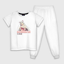 Пижама хлопковая детская Bakemonogatari, цвет: белый