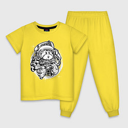 Пижама хлопковая детская Хомяк космонавт, цвет: желтый