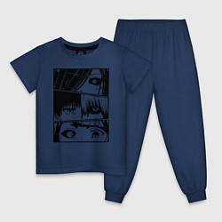Пижама хлопковая детская Токийский Гуль, цвет: тёмно-синий