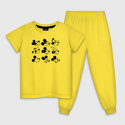 Пижама хлопковая детская Микки Маус, цвет: желтый
