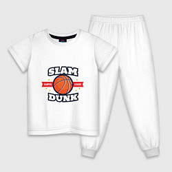 Пижама хлопковая детская Slam Dunk, цвет: белый