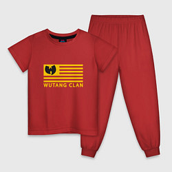 Пижама хлопковая детская Wu-Tang Flag, цвет: красный