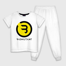 Пижама хлопковая детская Биомутант, цвет: белый