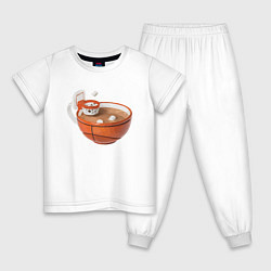 Пижама хлопковая детская Вкусный Баскет, цвет: белый