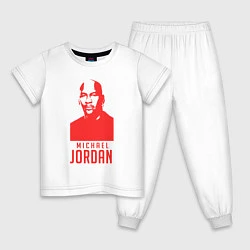Пижама хлопковая детская Michael Jordan, цвет: белый