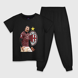 Пижама хлопковая детская Zlatan Ibrahimovic Milan Italy, цвет: черный