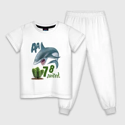 Пижама хлопковая детская Poker shark, цвет: белый