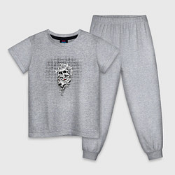 Пижама хлопковая детская Скандинавские символы, цвет: меланж