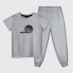 Пижама хлопковая детская Котошарик, цвет: меланж