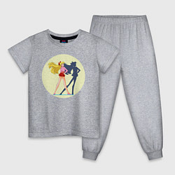 Пижама хлопковая детская Сейлор Мун, цвет: меланж