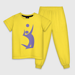 Пижама хлопковая детская Sport - Volleyball, цвет: желтый