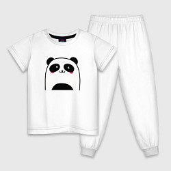 Пижама хлопковая детская Милая панда, цвет: белый