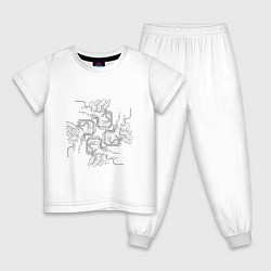 Пижама хлопковая детская Схема, цвет: белый