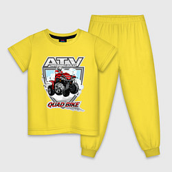 Пижама хлопковая детская Квадроцикл, цвет: желтый