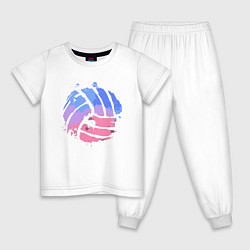 Пижама хлопковая детская Summer Ball, цвет: белый