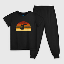 Пижама хлопковая детская Beach Volleyball, цвет: черный