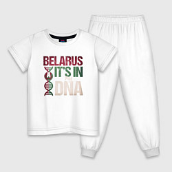 Пижама хлопковая детская ДНК - Беларусь, цвет: белый
