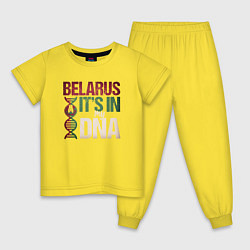 Пижама хлопковая детская ДНК - Беларусь, цвет: желтый