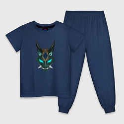 Пижама хлопковая детская Genshin Impact - Сяо, цвет: тёмно-синий