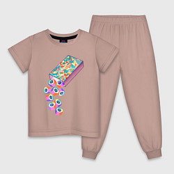 Пижама хлопковая детская Ko Ko Bop Essential, цвет: пыльно-розовый