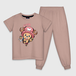 Пижама хлопковая детская Тони Тони Чоппер One Piece, цвет: пыльно-розовый