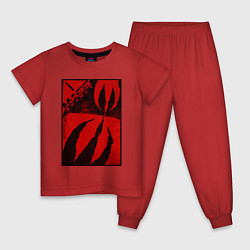 Пижама хлопковая детская Жнецы, цвет: красный