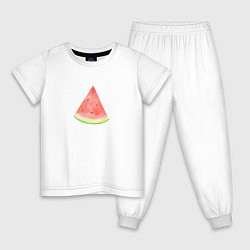 Пижама хлопковая детская Кусок Арбуза, цвет: белый