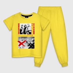 Пижама хлопковая детская Токийские мстители банда, цвет: желтый