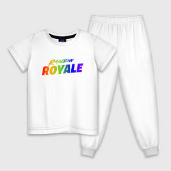 Пижама хлопковая детская Rainbow Royale, цвет: белый