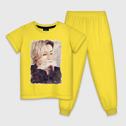 Пижама хлопковая детская Задумчивый Чонгук, цвет: желтый