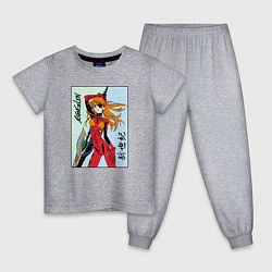 Пижама хлопковая детская Евангелион Evangelion, цвет: меланж