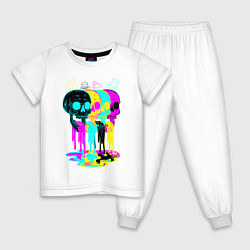 Детская пижама 4 ЧЕРЕПА SKULLS NEON