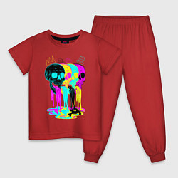 Детская пижама 4 ЧЕРЕПА SKULLS NEON