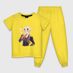 Пижама хлопковая детская Милашка Тома, цвет: желтый