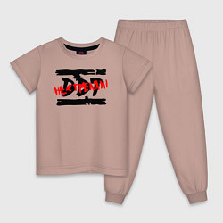 Пижама хлопковая детская DDT НЕ СТРЕЛЯЙ!, цвет: пыльно-розовый