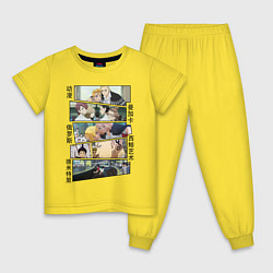 Пижама хлопковая детская Токийские мстители моменты, цвет: желтый