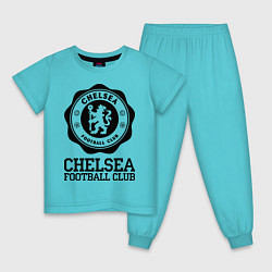 Пижама хлопковая детская Chelsea FC: Emblem, цвет: бирюзовый