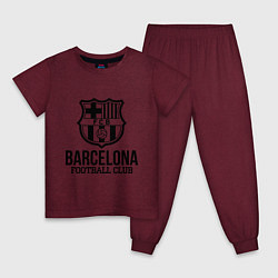 Пижама хлопковая детская Barcelona FC, цвет: меланж-бордовый