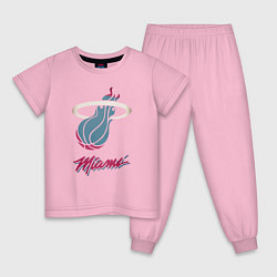 Пижама хлопковая детская Miami Heat, цвет: светло-розовый