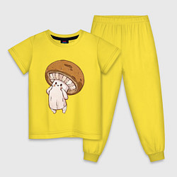 Пижама хлопковая детская Шампиньончик, цвет: желтый