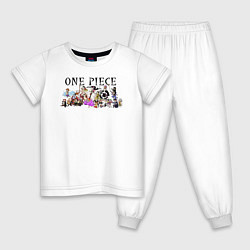 Пижама хлопковая детская Персонажи One Piece Большой куш, цвет: белый