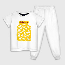 Пижама хлопковая детская Corvid 19, цвет: белый