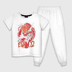 Пижама хлопковая детская EVA 02, цвет: белый