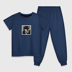 Пижама хлопковая детская Кен Канеки в блюре, цвет: тёмно-синий