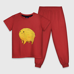 Пижама хлопковая детская Медовая дыня, цвет: красный