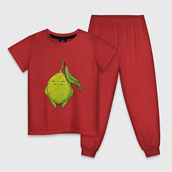 Пижама хлопковая детская Лайм, цвет: красный