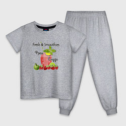 Пижама хлопковая детская Фреш и смузи, цвет: меланж