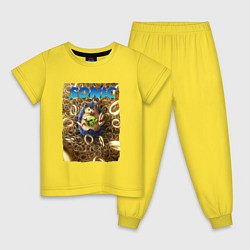 Пижама хлопковая детская SONIC ЁЖ Z, цвет: желтый