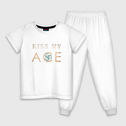 Пижама хлопковая детская Kiss My Ace, цвет: белый